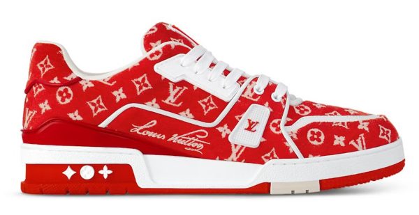 LV Trainer Red Monogram Textile