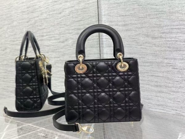 Small Lady Dior Black Cannage Grained Calfskin - Image 3