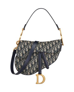 Dior Saddle in Blue Oblique Jacquard
