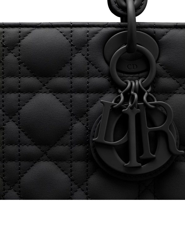 Small Lady Dior Black Ultramatte Cannage Calfskin - Image 3
