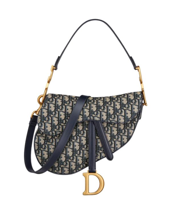 Dior Saddle in Blue Oblique Jacquard