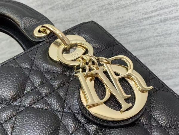Small Lady Dior Black Cannage Grained Calfskin - Image 5