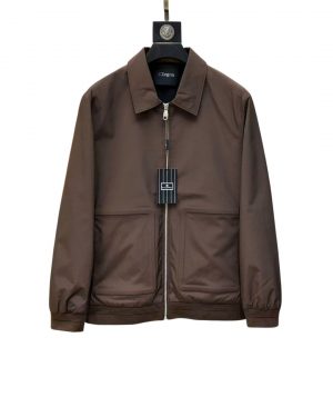 Zip Jacket in Brown